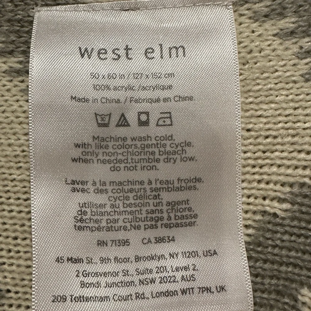West Elm Super Soft Woven Throw Blanket